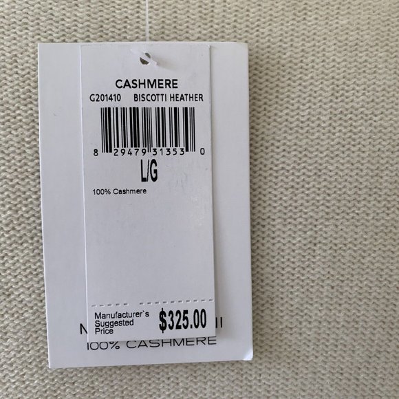 NWT Magaschoni 100% ivory cashmere button front cardigan size L - Picture 8 of 9